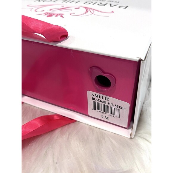 Paris Hilton Black Heels Women Size 9M Amelie Black Suede Platform Pumps Heels - Picture 10 of 10